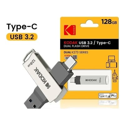 Memoria Usb Kodak 3.2 K273 128 Gb Tipo C Color Plateado Liso - $390.92 en Mercado Libre | PrecioMX
