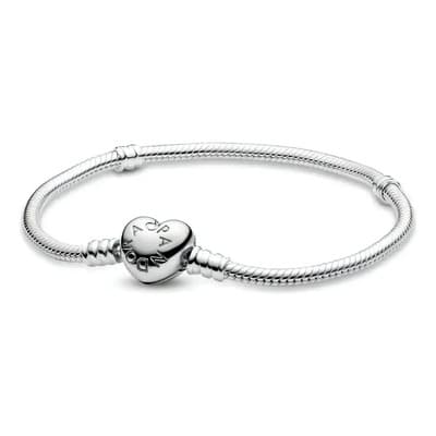 Pandora Pulsera Moments Flexible Broche Corazón Plata S925 Largo 19 Cm - $686.00 en Mercado Libre | PrecioMX