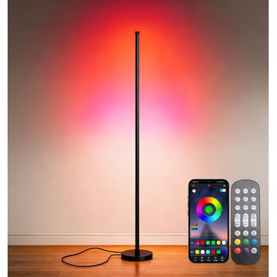 1.2m Lámpara Piso Led Rgb Inteligente Con Sincronización De Música App Y Control Remoto, Luz Ambiental De Escritorio Para Juegos Dormitorio Sala De Estar