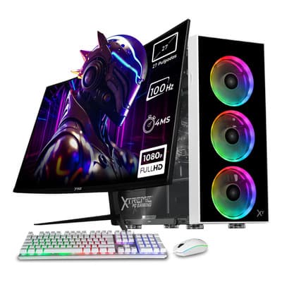 Xtreme Pc Gaming Amd Radeon Vega 8 Ryzen 7 5700g 16gb Ssd 500gb Monitor Curvo 27 100hz Wifi Dragonfly White