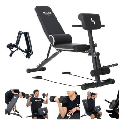 Banco Gym Multiposiciones Ajustable Brazo Y Pierna Bywell Negro