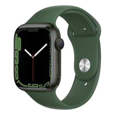 Apple Watch (GPS) Series 7 display de 1.772" con correa de fluoroelastómero color verde trébol y caja color verde - Aceptable (Reacondicionado)