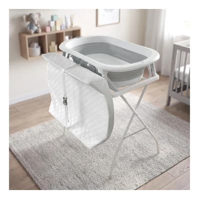 Bebbly Bañera Para Bebé Con Soporte Metálico, Tina 2 En 1 Con Cambiador, Altura Cómoda Para Mamá, Compartimentos Y Repisa, Plegable Y Segura, Ideal Para Baño, Cambio Y Almacenaje (gris) Liso - $1,549.00 en Mercado Libre | PrecioMX