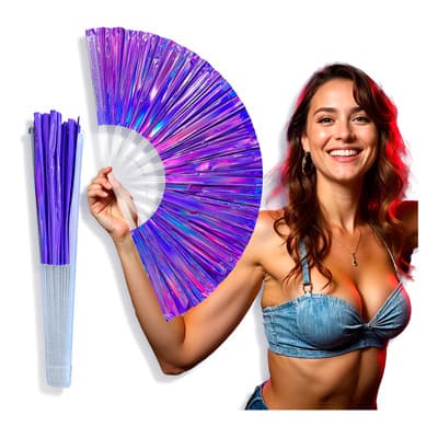 Abanico Grande Tornasol Morado Plástico Truena Festival Pericon - $144.35 en Mercado Libre | PrecioMX