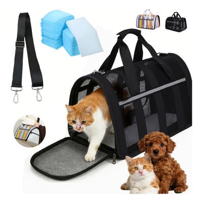 Bolsa de Mascotas Plegable Portátil para Perros, Transportadora para Perro y Gato, Mochila Transportadora de Mascotas,Malla Transpirable de Doble Cara,Cómoda y Transpirable,con Cojín de Felpa