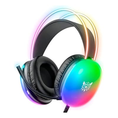 Auriculares Profesionales Para Jugadores Onikuma X25 Rgb Negros Negro