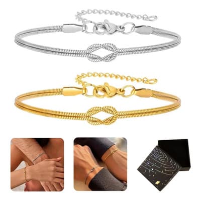 Daiweiyox 2pzs Pulseras Pareja Oro 18k Plata Amistad Hombre Mujer Regalo Oro Plata 21 Cm - $148.00 en Mercado Libre | PrecioMX