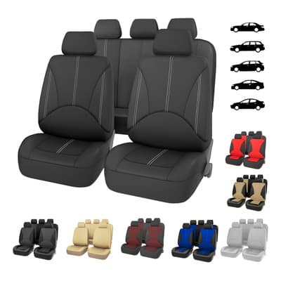 Forros Asientos Universales De Carro Accesorios Cuero 9 Pcs