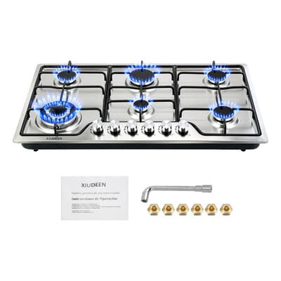 Parrilla Gas Empotrable 6 Quemadores Acero Inoxidable Estufa Gas De Mesa Plateado Xiudeen Xd6001 - $2,076.00 en Mercado Libre | PrecioMX
