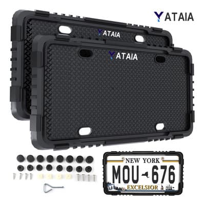 Yataia® 2pzs Marco De Matrícula Silicona Coche Universal Negro Con Esquina Anticolisión, Juego Silicona Para Matrícula De Coche, Para Portatarcos Delanteros Y Traseros A Prueba Óxido, Prueba Sonajero - $188.98 en Mercado Libre | PrecioMX