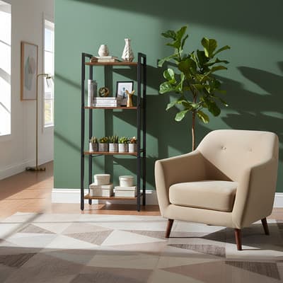 Vasagle Estantería Estante 4 Niveles 24*40*107 Cm Color Marrón rústicoNegro