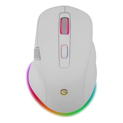 Mouse Gamer Inalámbrico Getttech Bluetooth USB 6400DPI RGB Blanco