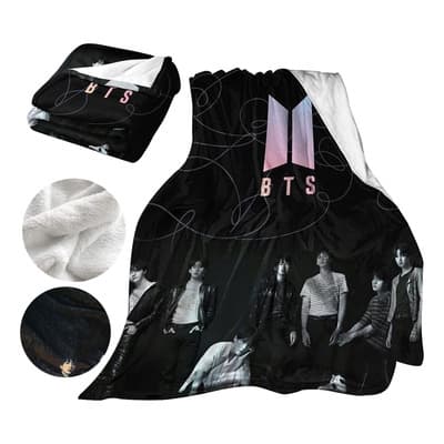 Cobija BTS RIBOA Súper King Negro Manta Polar Suave 1.8x2.2m