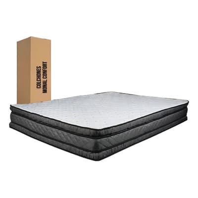 Colchón Matrimonial Monal Confort Doble Colchoneta Ortopédica 20cm Beige Claro