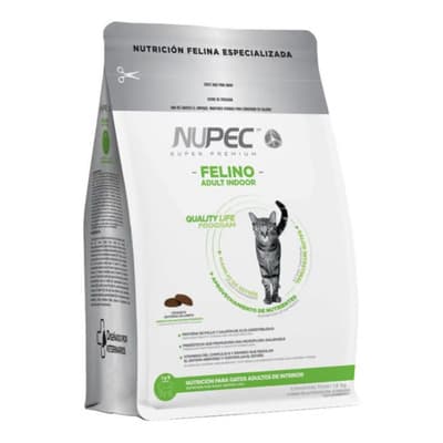 Nupec Felino Adulto Indoor Bolsa 3kg Sabor Pollo Salmón Y Arroz - $468.00 en Mercado Libre | PrecioMX