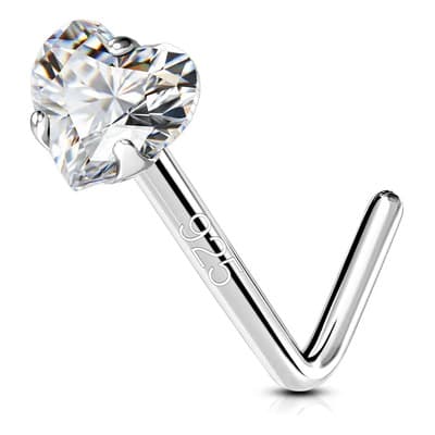 Plata 925 Circonita Perno Nasal En Forma De L Piercing Nariz Plateado - $389.99 en Mercado Libre | PrecioMX