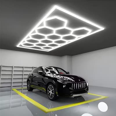 4.8m X 2.4m Luces Hexagonales Led En Panal Garage Barberia Alispus Blanco - $2,970.00 en Mercado Libre | PrecioMX