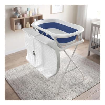 Bebbly Bañera Para Bebé Con Soporte Metálico, Tina 2 En 1 Con Cambiador, Altura Cómoda Para Mamá, Compartimentos Y Repisa, Plegable Y Segura, Ideal Para Baño, Cambio Y Almacenaje (azul) Liso - $1,352.28 en Mercado Libre | PrecioMX