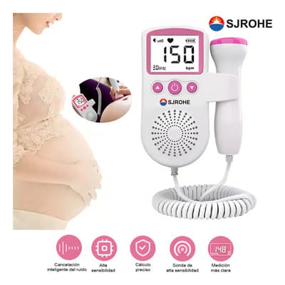 Sjrohe® Monitor Fetal Doppler Seguridad Monitores Para Escuchar Aplicable A Latidos Bebe Ultrasonido Portatil Doplerd Fetal Ultrasonido Bebé Latidos Corazón Color Blanco Y Rosa - $219.98 en Mercado Libre | PrecioMX