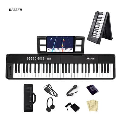 Besser Teclado Piano Plegable 61 Teclas Sensibles Con Bluetooth Doble Midi Y Batería Recargable Profesional Para Principiantes Estudiantes Y Niños Incluye Grabación Modo Enseñanza Y Portátil Negro - $1,475.50 en Mercado Libre | PrecioMX