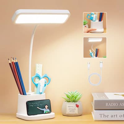 Lampara Escritorio De Lectura Usb Recargable 4000mah Vanance® Led Lampara De Lectura Ajustable Luz 3 Temperaturas Con Portalápices Y 360° Brazo Giratoria Color Blanco - $139.43 en Mercado Libre | PrecioMX