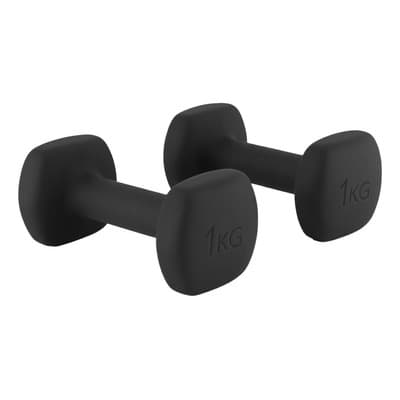 Par De Mancuernas Cuadradas 2pz De 1kg - Daymart Fitness Gym Color Negro