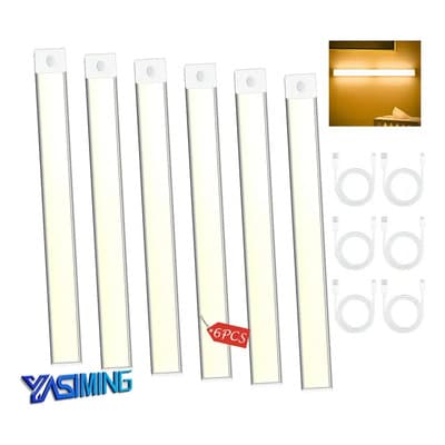 Time4buy 6pzs Con Sensor Movimiento 30cm Luz Led Clóset Usb 3000k, Luz Con Sensor Inteligente, Modo De Sensor Multifunción