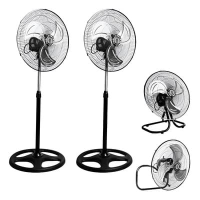 Set De 2 Ventilador 3 En 1, Ventilador De 18 Pulgadas Multifuncional, Abanico Oscilante De Pie, Pared Y Pedestal Potente, 3 Niveles De Velocidad Color Plata 45.72 Cm Negro Metal - $1,190.00 en Mercado Libre | PrecioMX