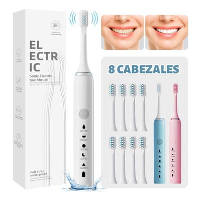 Vanance® 5en1 Cepillo Dental Electrico Recargable 8 Cabezales Cepillo Electrico Protección Dientes Y Higiene Bucal Impermeable 5 Modo Cepillo Electrico Dental Sónico Colors Blanco - $129.80 en Mercado Libre | PrecioMX