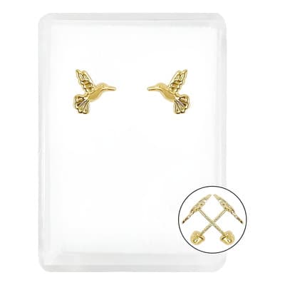 Arete Broquel Mini Colibri Liso Mujer Amor Oro 10k - $509.99 en Mercado Libre | PrecioMX