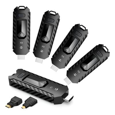 Hdmi Inalámbrico: 1 Transmisor Y 4 Receptores: Plug And Play, Transmisión Estable De 80m, Calidad De Imagen De 1080p, Adaptador De Juego Para /tv/computadora Portátil/cámara/proyector, Etc AUTGAR®.