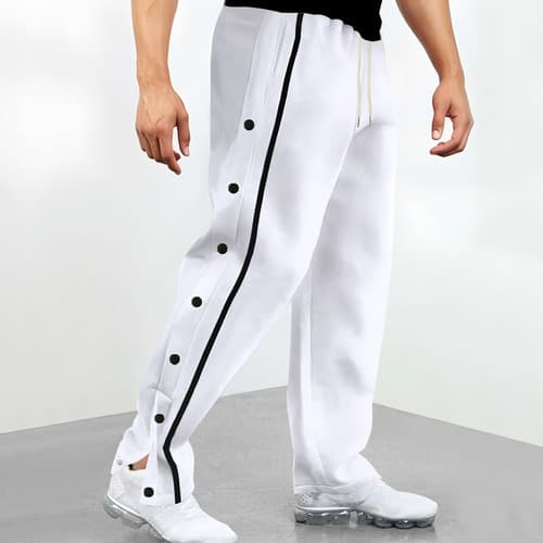 Pantalones Deportivos Casuales Con Botones Holgados Y Con Co