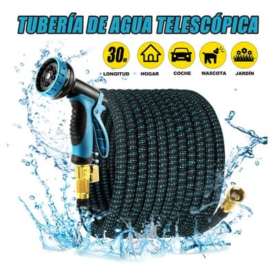 Manguera Expandible Jardín JIEAO 30 Metros Negra 10 Modos Boquilla - $346.58 en Mercado Libre | PrecioMX