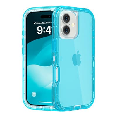 Funda Case De Uso Rudo 360 Para iPhone Transparente Antigolpes Con Marco Frontal 3 En 1 Desarmable Tpu + Pc Engrosamiento Múltiple Para Evitar Caídas Para iPhone 17 Azul Orilwoya - $98.00 en Mercado Libre | PrecioMX