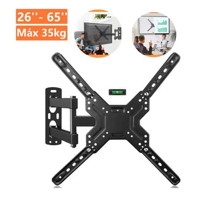 Soporte De Monitor Tv Pantallas De 26 A 65 Pulgadas Máx 35kg Soporte Tv Articulado Soportes Pantallas Base Tv Compatible... Negro