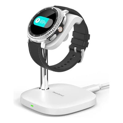 Swanscout 505s - Soporte De Carga Rápida Para Samsung Galaxy Watch 8/8 Classic/7/ultra/6/6 Classic/5/5 Pro/4/3/active 2, Compatible Con Galaxy Watch 5/4/3 Y Buds 4/3 Pro (blanco)