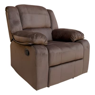 Bossa Sillón Reclinable Individual Atlanta Café Reposet Color Marrón Diseño de la tela Big ponme