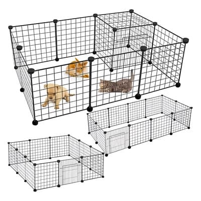 Ycrigns® Corralito Plegable Con 11 Paneles De Metal Para Mascotas Conejo Gato Perro 11 Redes + 1 Puerta De Red 24 Hebillas De Montaje Negro - $395.79 en Mercado Libre | PrecioMX