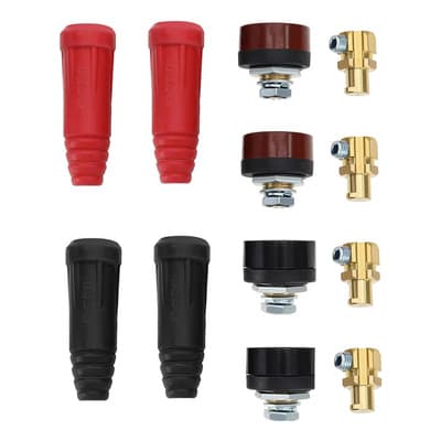 Conectores De Panel Para Cable De Soldadura Oraab Dkj10-25 De 200a, Con Enchufes Tipo Dinse Rápido En Negro Y Rojo, Paquete Con 4 Piezas.