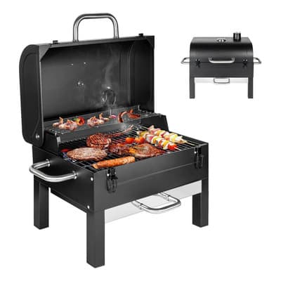 Novangua K10139 Asadores De Carbón Portátil De 51 * 34cm Gran Área De Parrilla Con Termómetro Cenicero Extraíble Parrilla Para Barbacoa Acero Recubrimiento De Esmalte Porcelanizado Negro - $1,919.20 en Mercado Libre | PrecioMX
