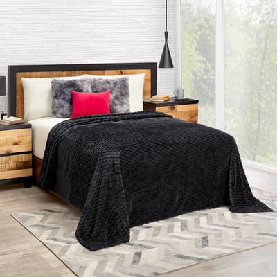 Frazada Térmica Livorno King Size Negro Diseño De La Tela Lisa Liso
