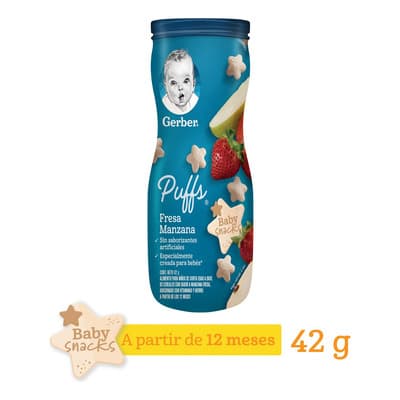 Snack Para Bebé Gerber Puffs Manzana Fresa Bote De 42 G Fresa Y Manzana - $56.00 en Mercado Libre | PrecioMX