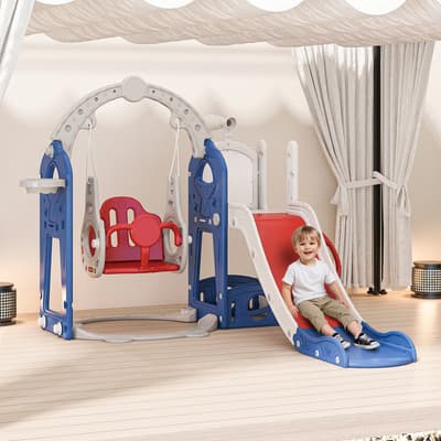 Tobogán De Juguete Combinado-niños Pequeños Tobogan Columpio Tobogán Niño Resbaladilla Tobogán Columpio Canasta Infantil Juego Escalador Interior Telescopioy Interior Exterior Rojo - $2,983.44 en Mercado Libre | PrecioMX