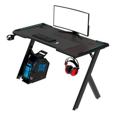 Escritorio Gamer Rgb Tecnologia Led Color Negro Libitium DESK-G4