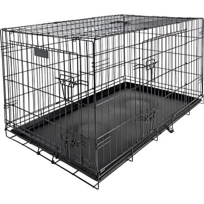 Transportadora Jaula Metálica Para Mascotas Grande Plegable Color Negro