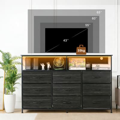 Bluedreamer Mueble Para Tv 43 - 65 Pulgadas Mesa Televisión Con Led Y 9 Organizadoras Cajones Negro - $2,160.00 en Mercado Libre | PrecioMX