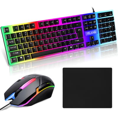 Kit Teclado Mouse Game Profesional Alfombrilla De Ratón Usb