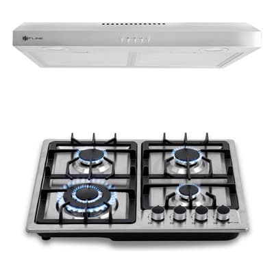 Combo Parrilla De Gas Y Campana Extractora 60 Cm | Ta60ma4 Color Gris