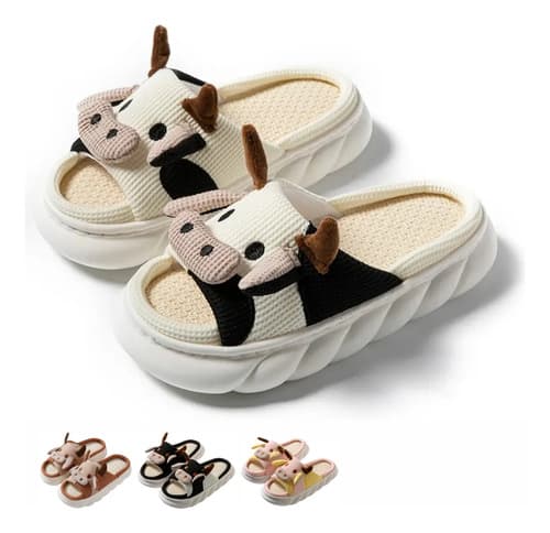 Pantuflas De Vaca Para Mujer Y Hombre Suaves Cómodas Lino - $148.96 en Mercado Libre | PrecioMX