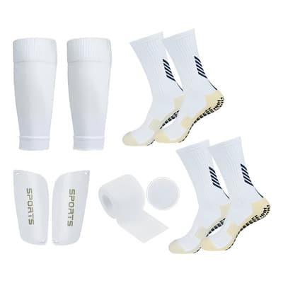 2 Par Calcetines Antideslizantes Con Espinilleras Para Fútbo